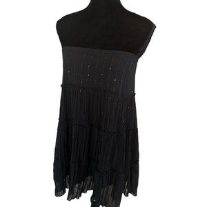Ninety 4 tiered skirt or min dress sz M black with sequins flowy and fun!